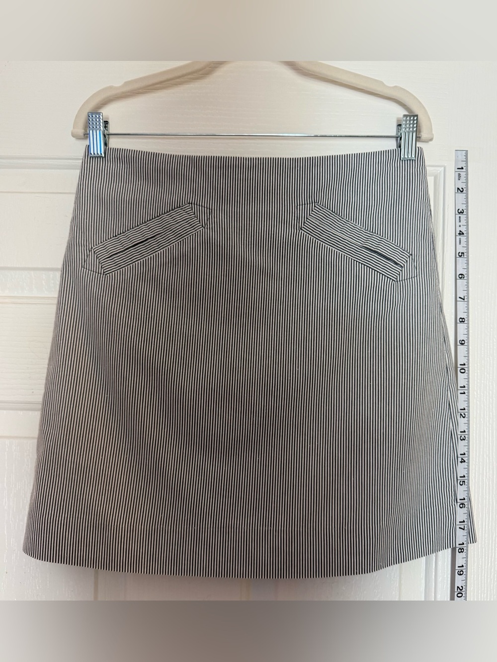 Striped Gray and White A-Line Women's Skirt